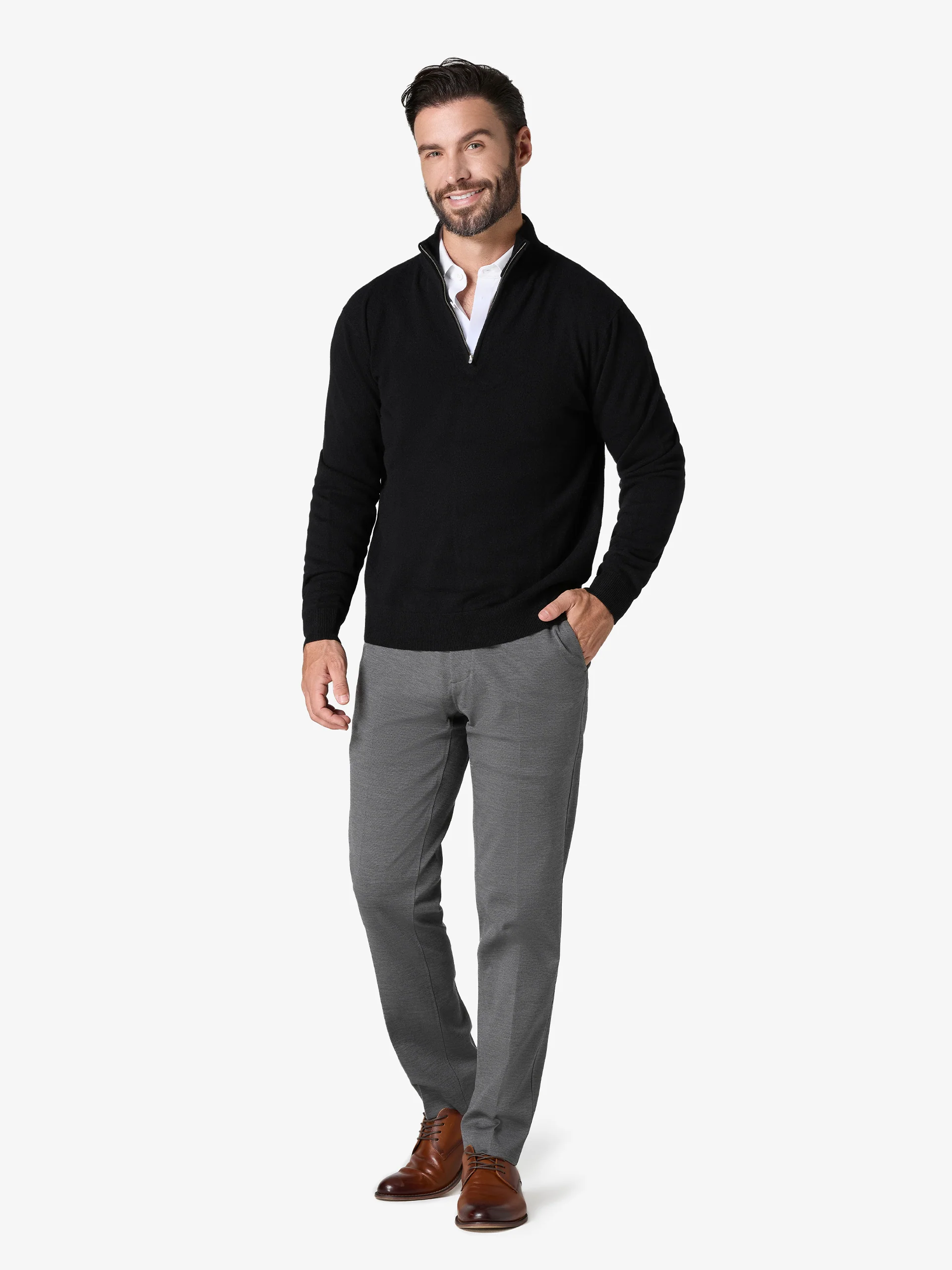 xSweater Cashmere Half-Zip - Black - Image 6