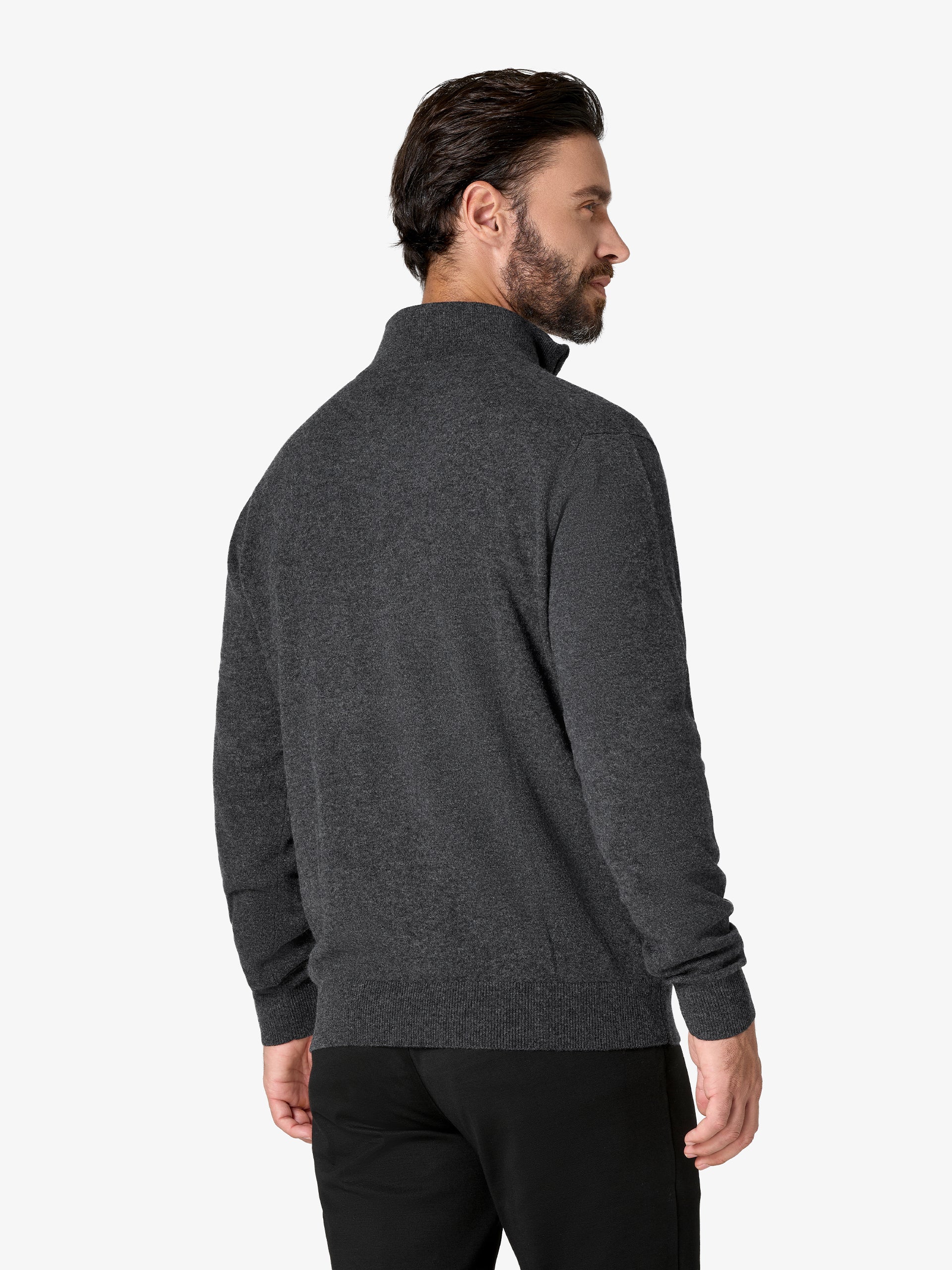 xSweater Cashmere Half-Zip - Dark Grey - Image 5