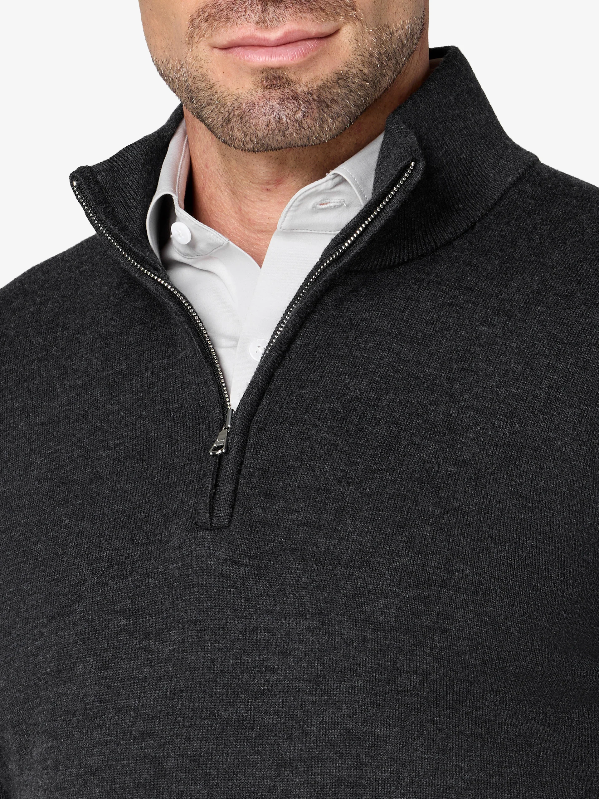 xSweater Merino Half-Zip Midweight - Charcoal - Image 3